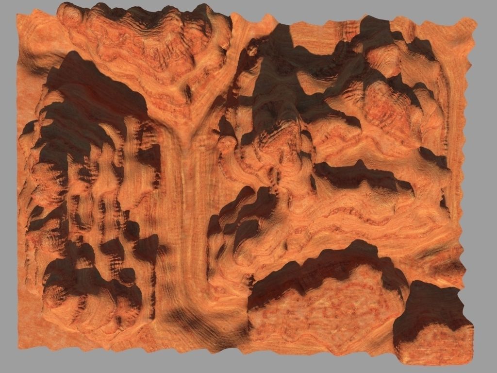 Canyon landscape with cloudy sky 3D model_22
