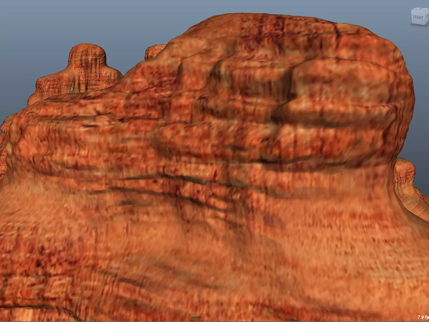 Canyon landscape with cloudy sky 3D model_8