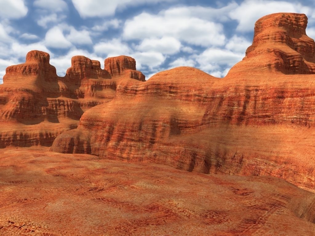 Canyon landscape with cloudy sky 3D model_25