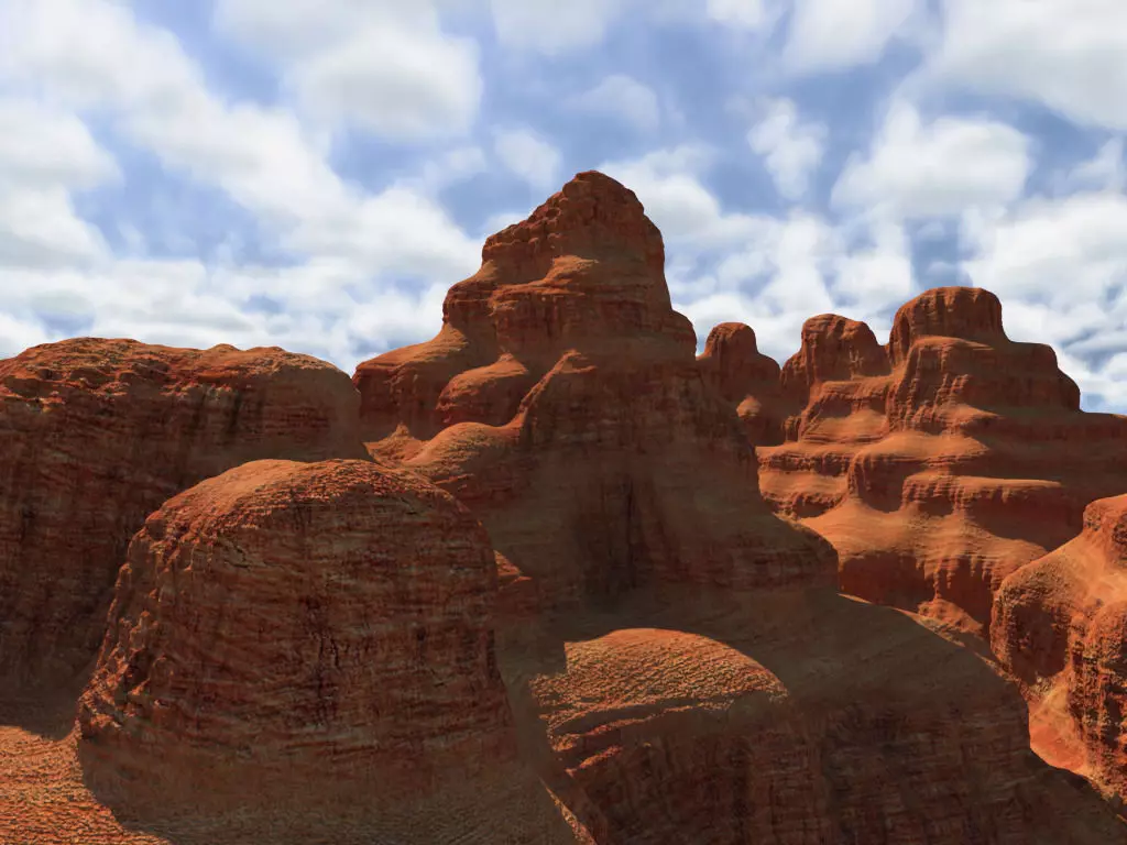 Canyon landscape with cloudy sky 3D model_6