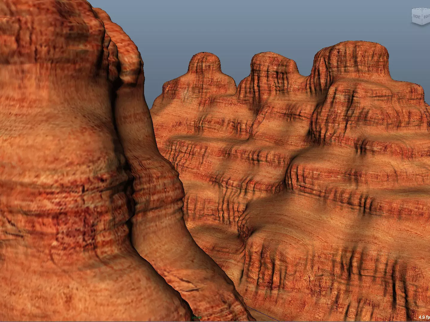 Canyon landscape with cloudy sky 3D model_7