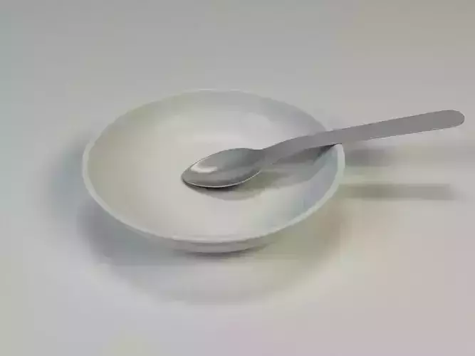 Plate and spoon