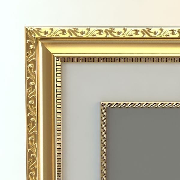 Gold Wall Picture Frame 3D model_2