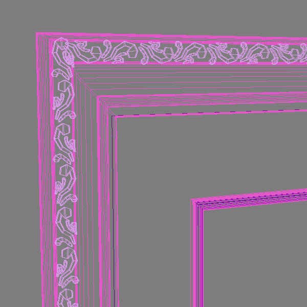 Gold Wall Picture Frame 3D model_4