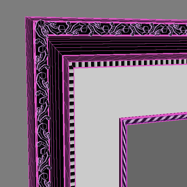 Gold Wall Picture Frame 3D model_3
