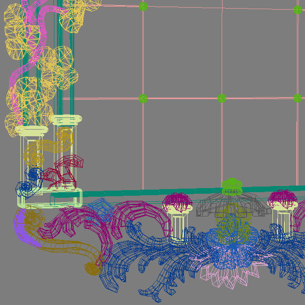 Mirror Antique 3D model_5