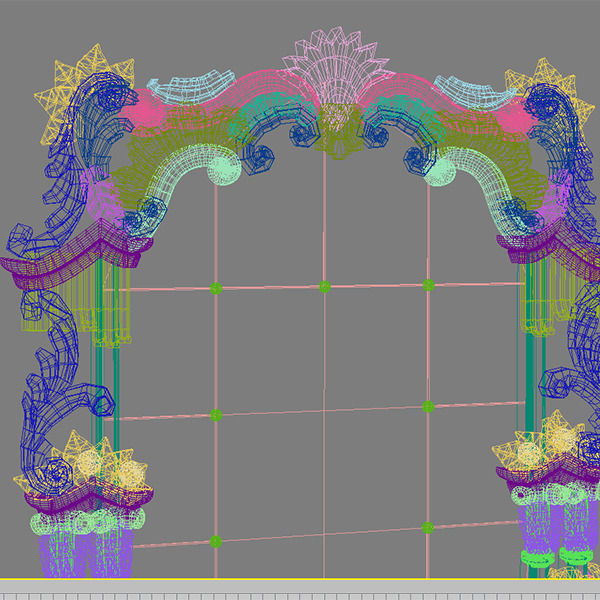 Mirror Antique 3D model_4