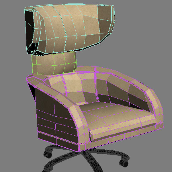 Office Wing Back Armchair 3D model_5