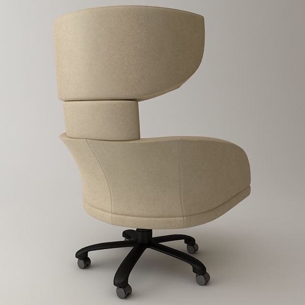 Office Wing Back Armchair 3D model_1