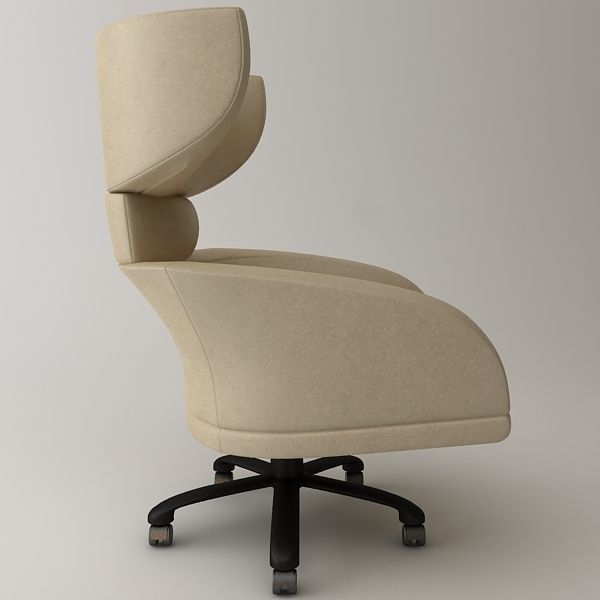 Office Wing Back Armchair 3D model_3