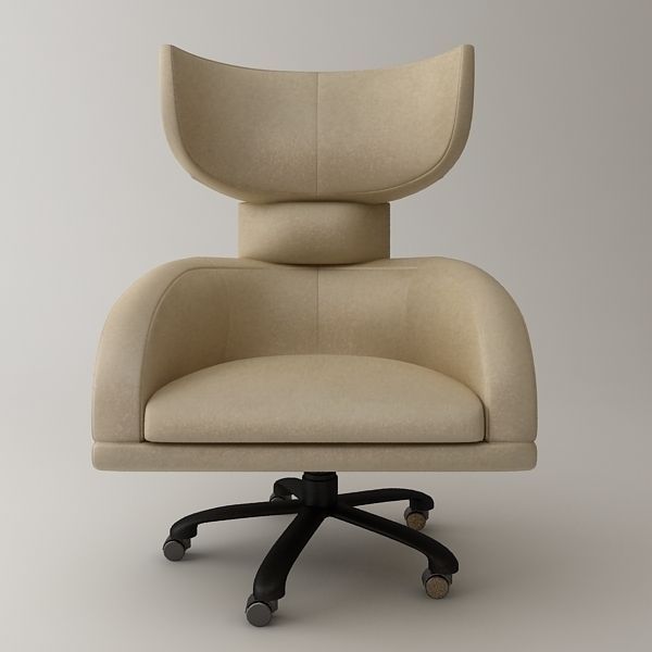 Office Wing Back Armchair 3D model_4