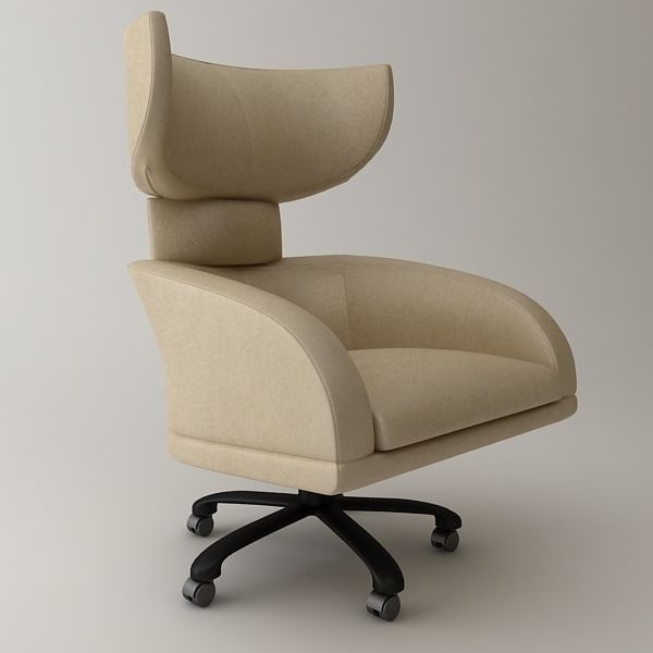 Office Wing Back Armchair 3D model_0