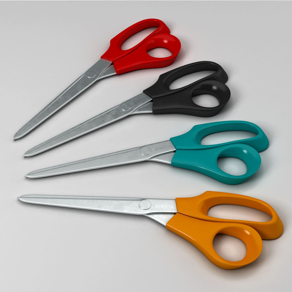 Ergonomic standard Scissors 3D Model .max .obj .fbx .c4d .ma .mb