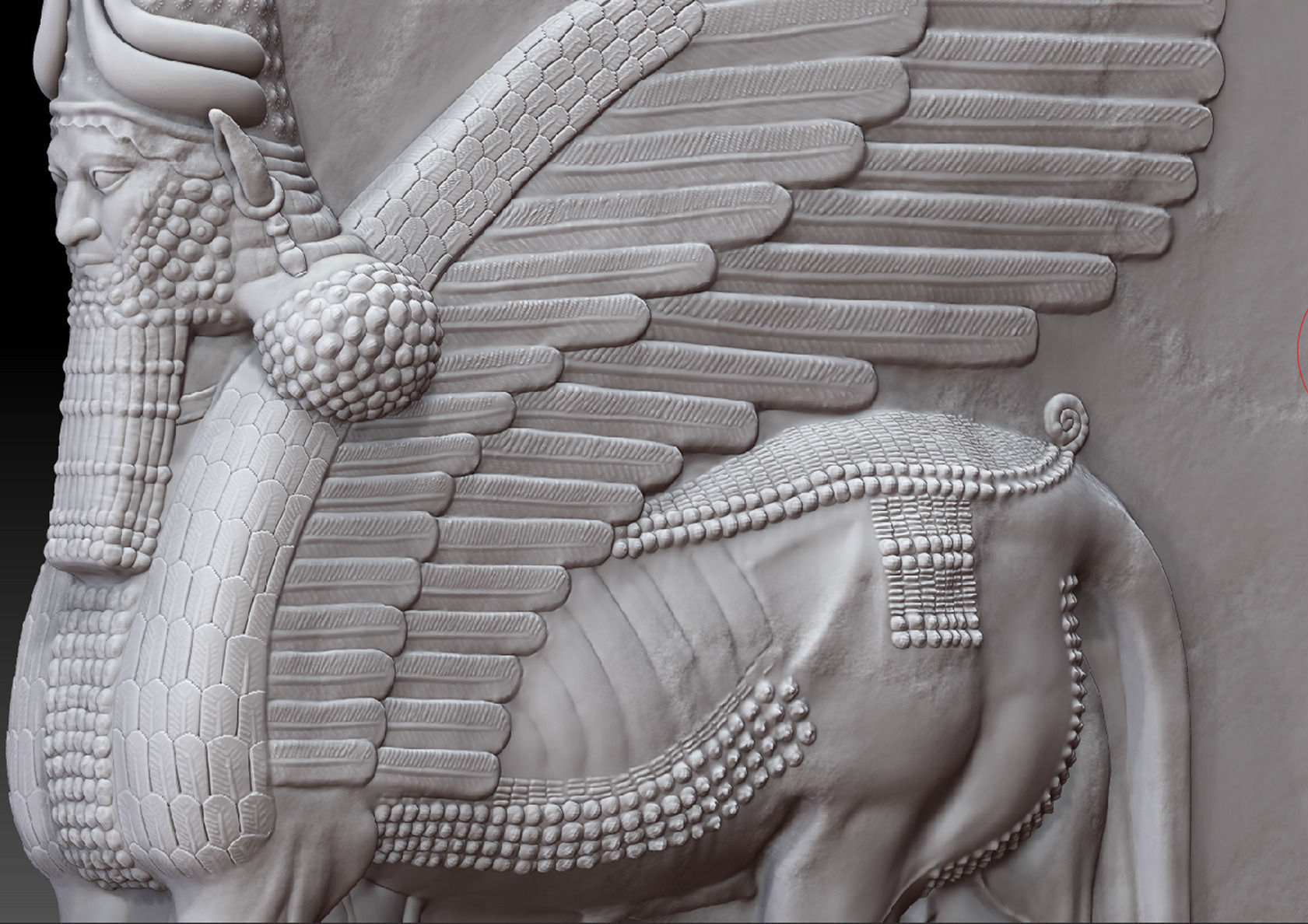 Statue egyptian of horse with wings 3D model_1