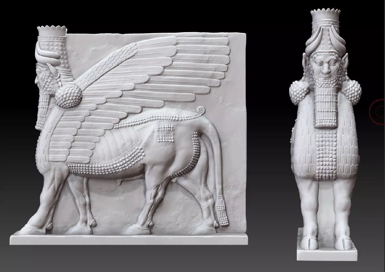 Statue egyptian of horse with wings 3D model_0