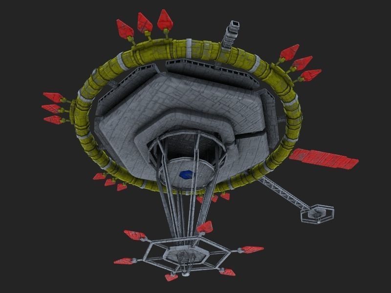 Thunderbird spaceship Low-poly 3D model_4