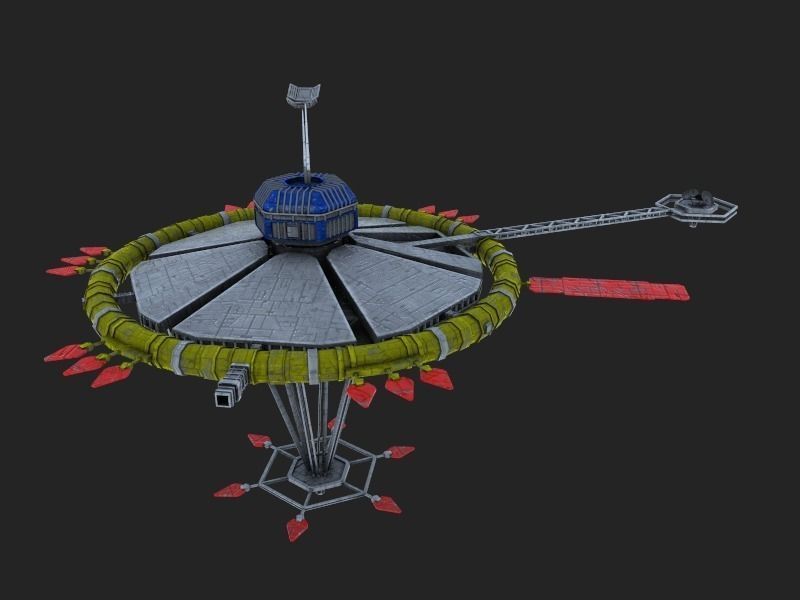 Thunderbird spaceship Low-poly 3D model_0
