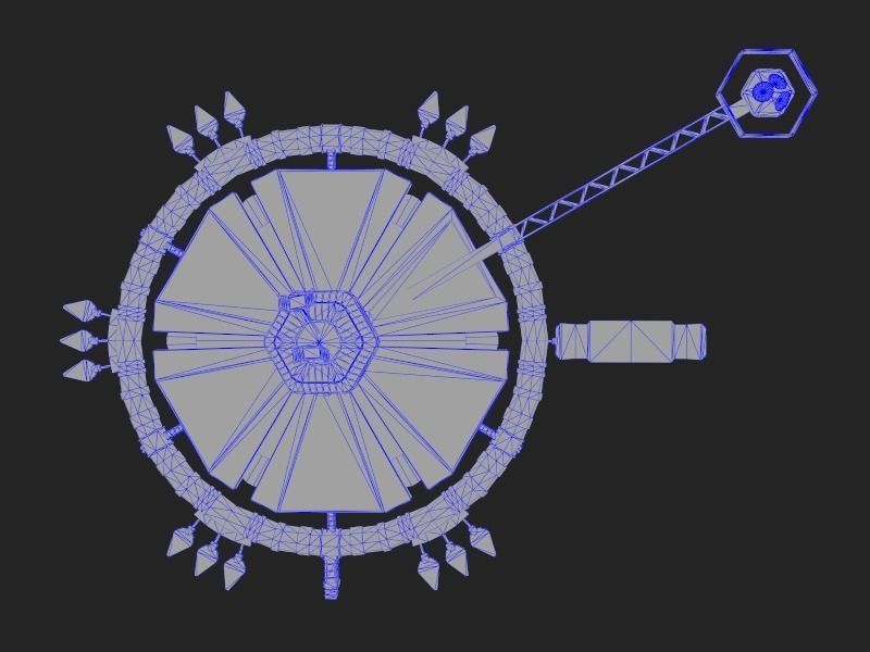 Thunderbird spaceship Low-poly 3D model_6