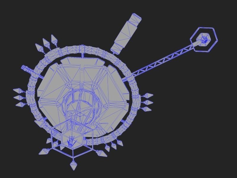 Thunderbird spaceship Low-poly 3D model_5