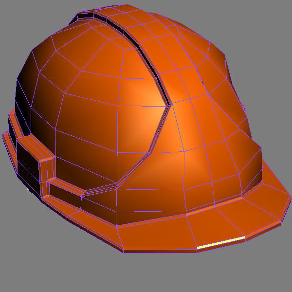 Worker helmet low poly 3D model_5