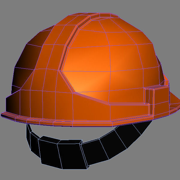 Worker helmet low poly 3D model_6