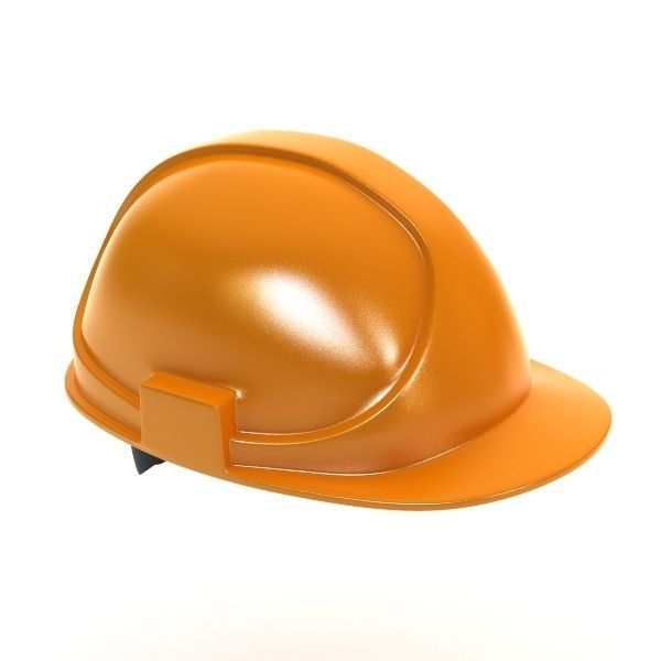 Worker helmet low poly 3D model_1