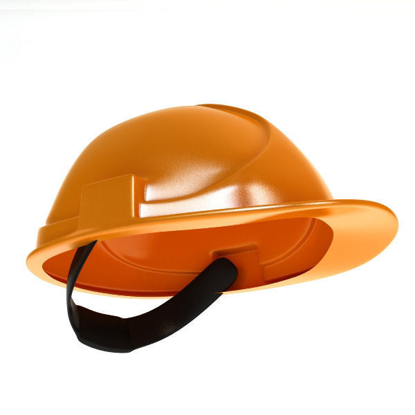 Worker helmet low poly 3D model_0