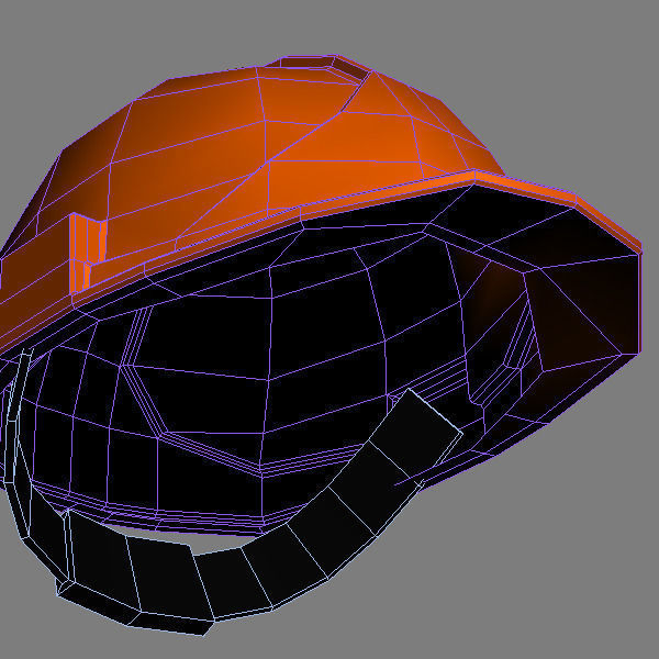 Worker helmet low poly 3D model_7