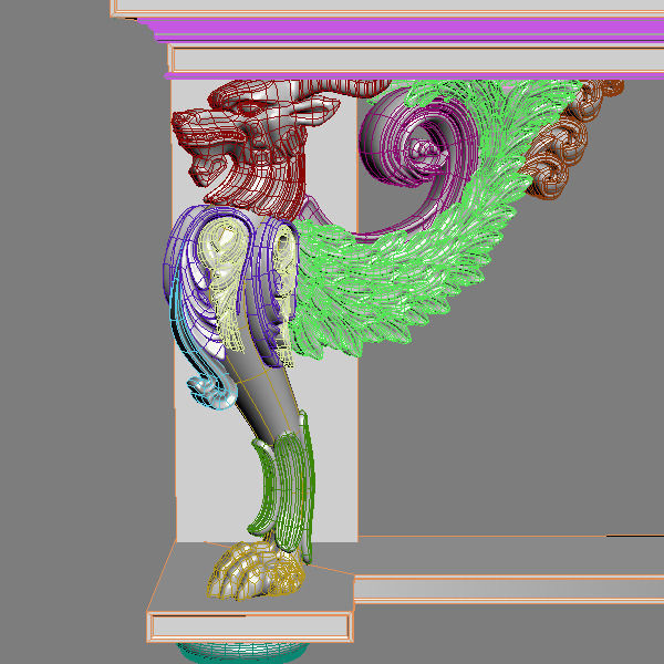 Gryphon Table Console 3D model_2