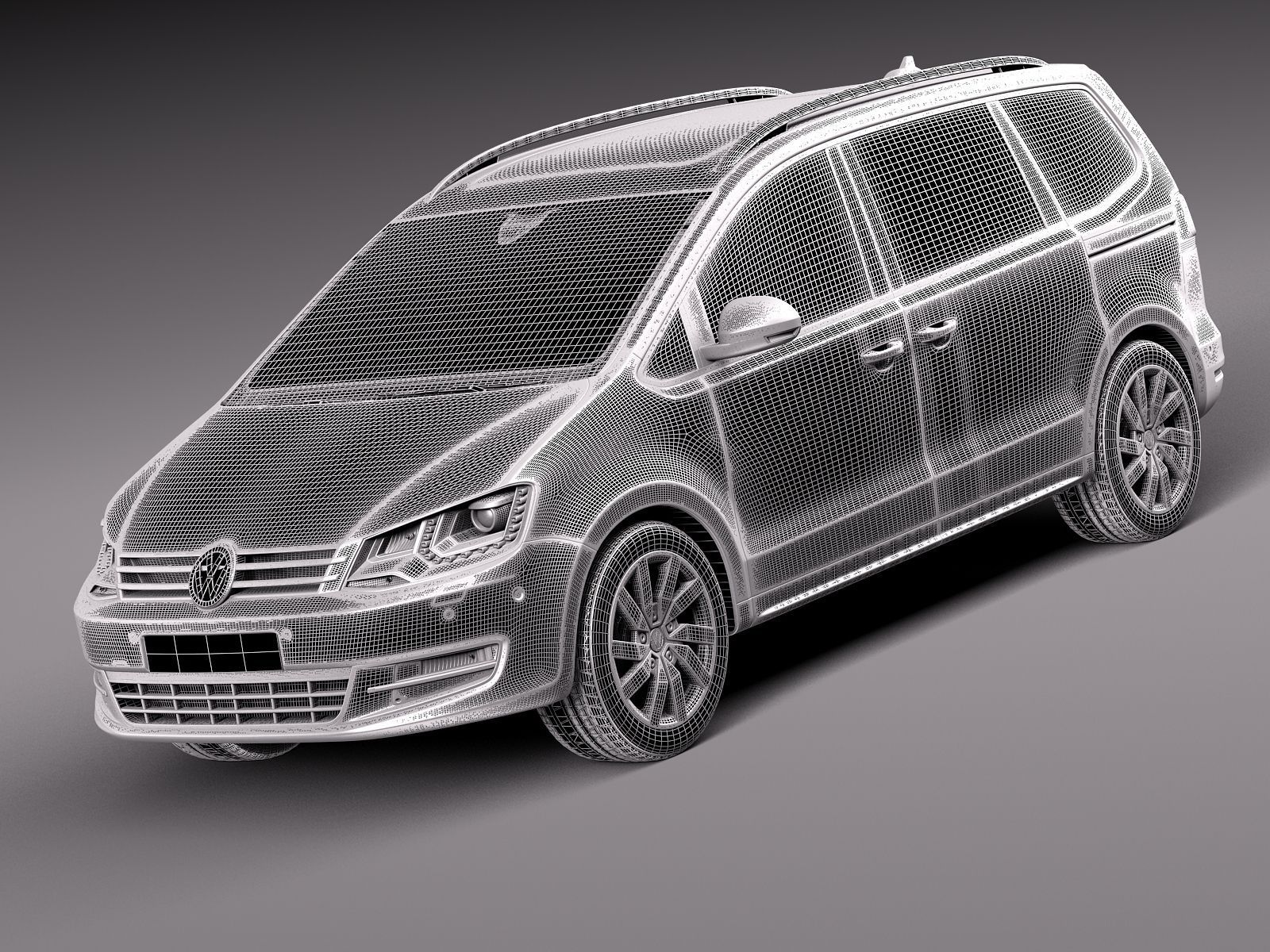 Volkswagen Sharan 2016 3D model_8