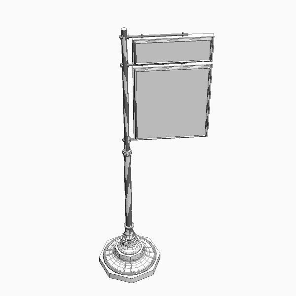 Standing Sign Board 3D model_1