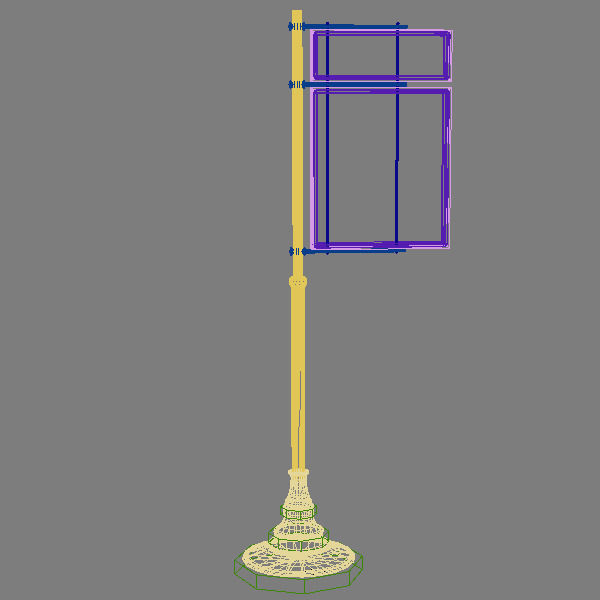 Standing Sign Board 3D model_3