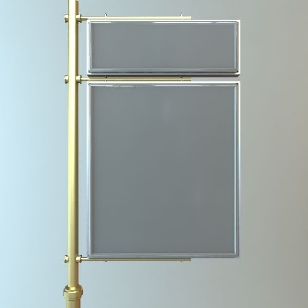 Standing Sign Board 3D model_2