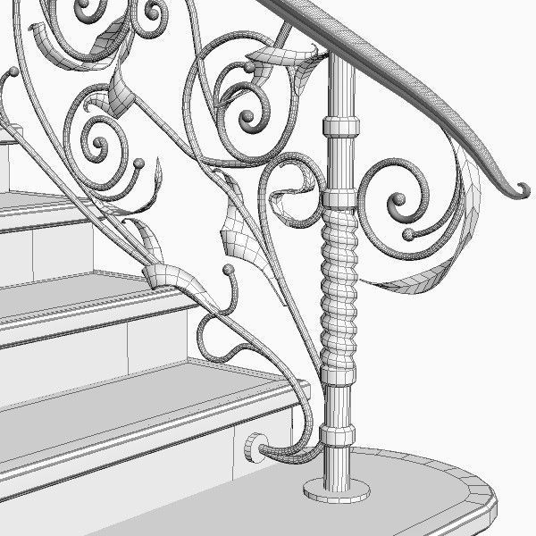 Elegant Stairs 3D model_1