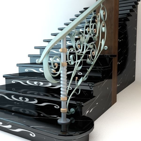 Elegant Stairs 3D model_3