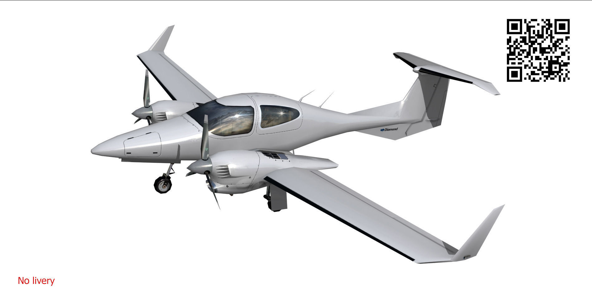 Diamond DA-42 Low-poly 3D model_2
