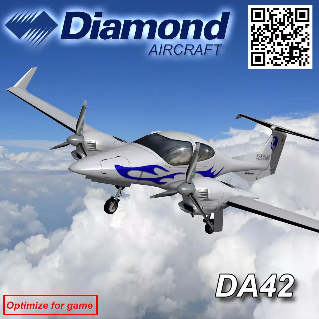 Diamond DA-42 Low-poly 3D model_0