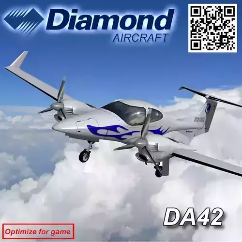 Diamond DA-42 Low-poly 3D model