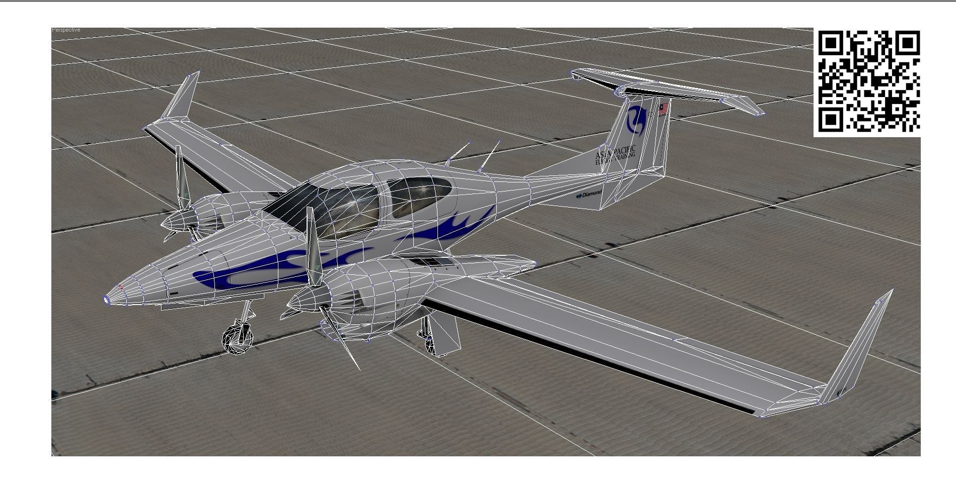 Diamond DA-42 Low-poly 3D model_6