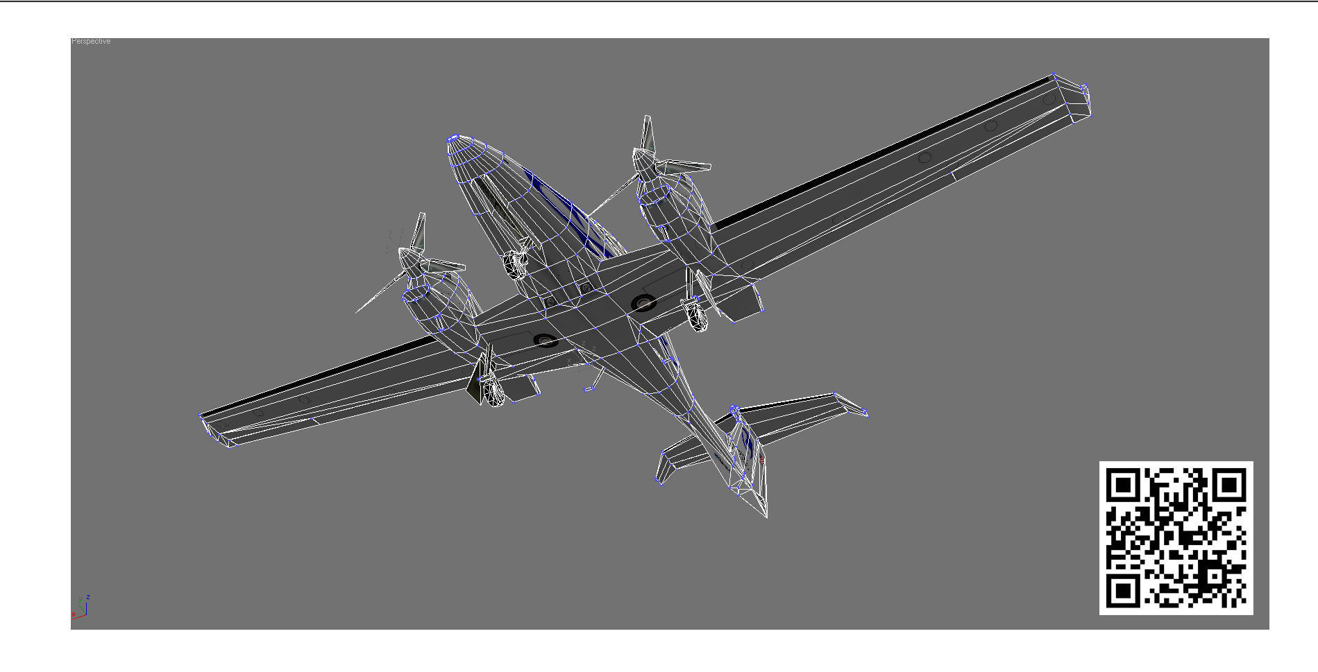 Diamond DA-42 Low-poly 3D model_7
