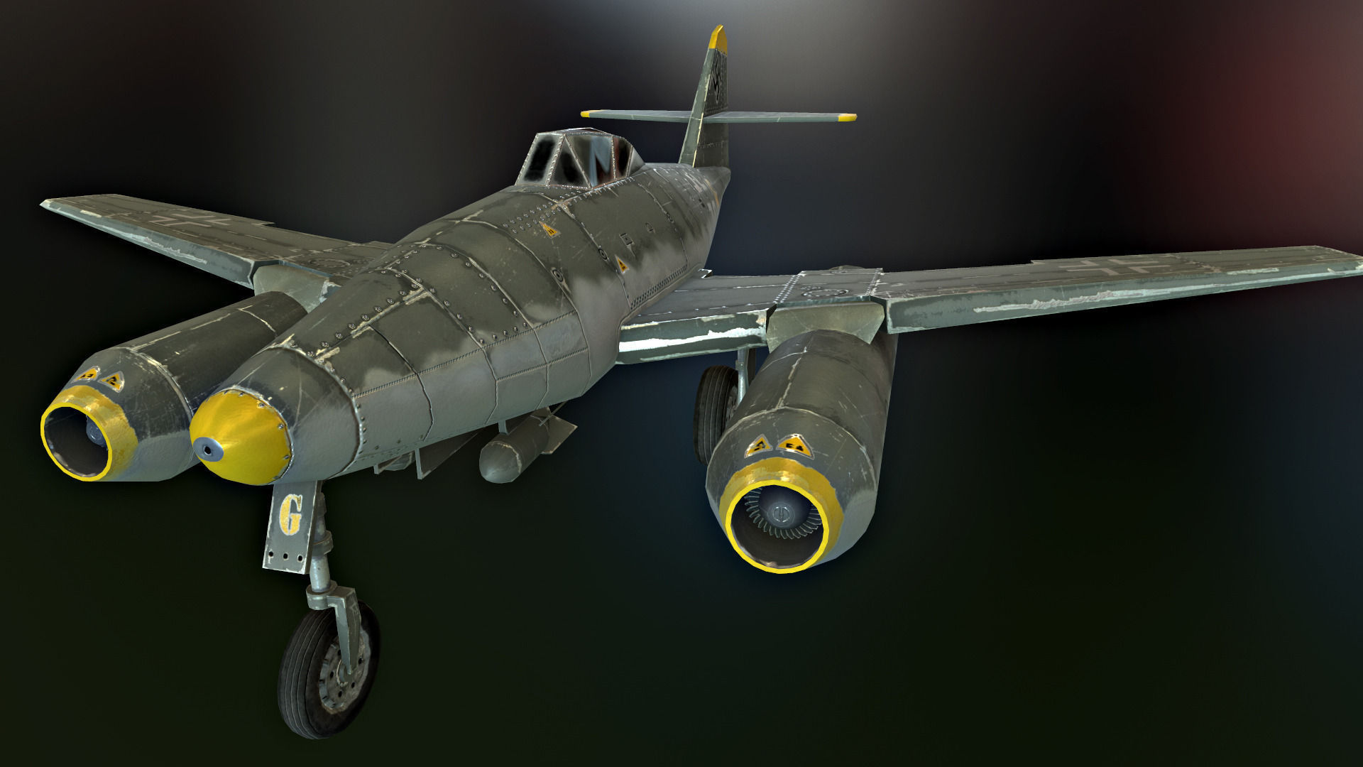 World War II Aircraft Low-poly 3D model_2