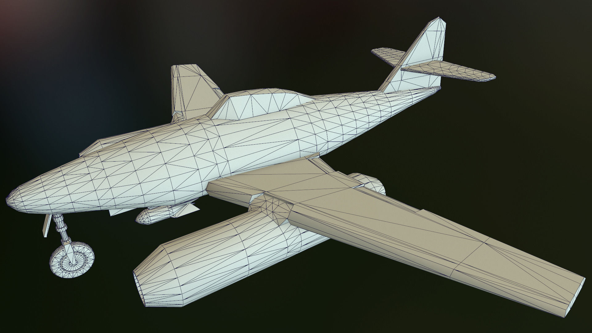 World War II Aircraft Low-poly 3D model_4