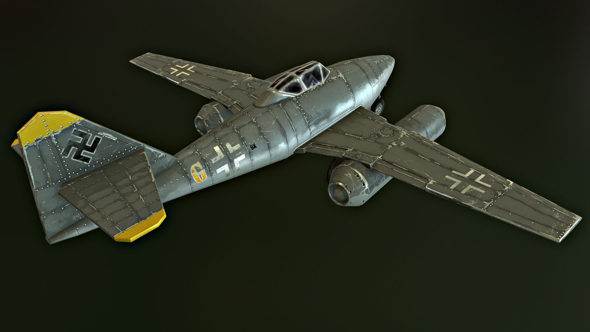 World War II Aircraft Low-poly 3D model_3