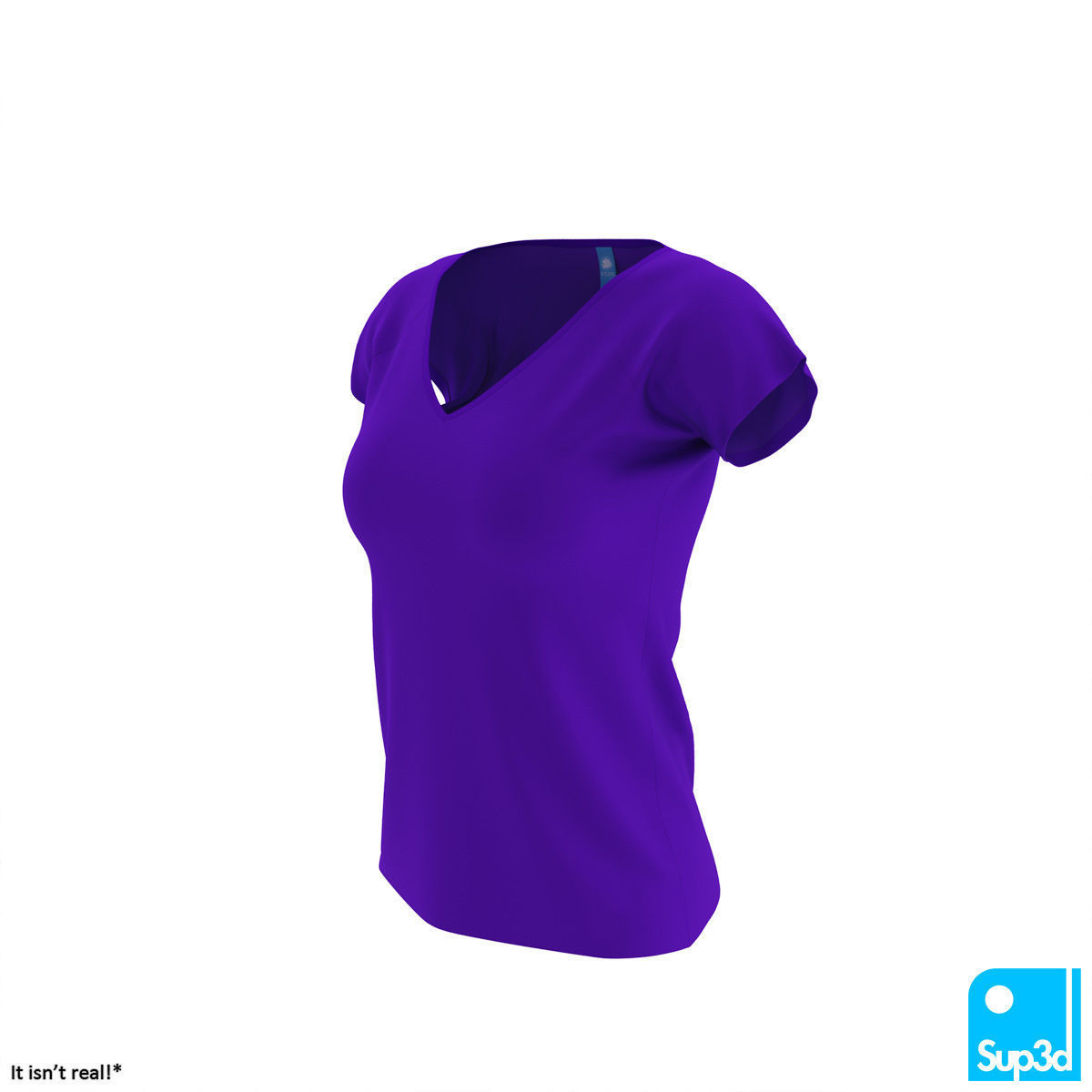 Women V-Neck Shirt 3D model_5