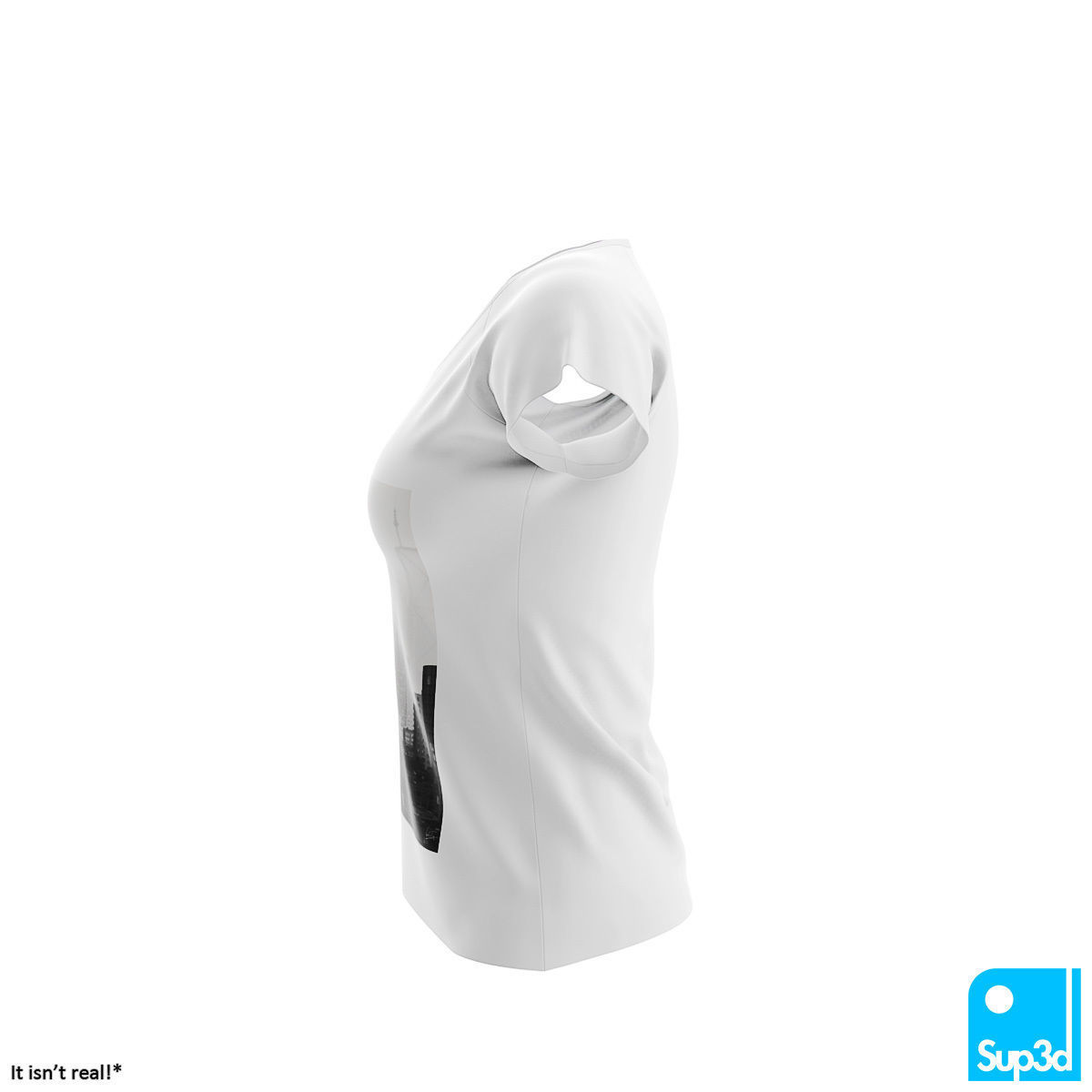 Women V-Neck Shirt 3D model_2
