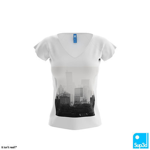 Women V-Neck Shirt 3D model
