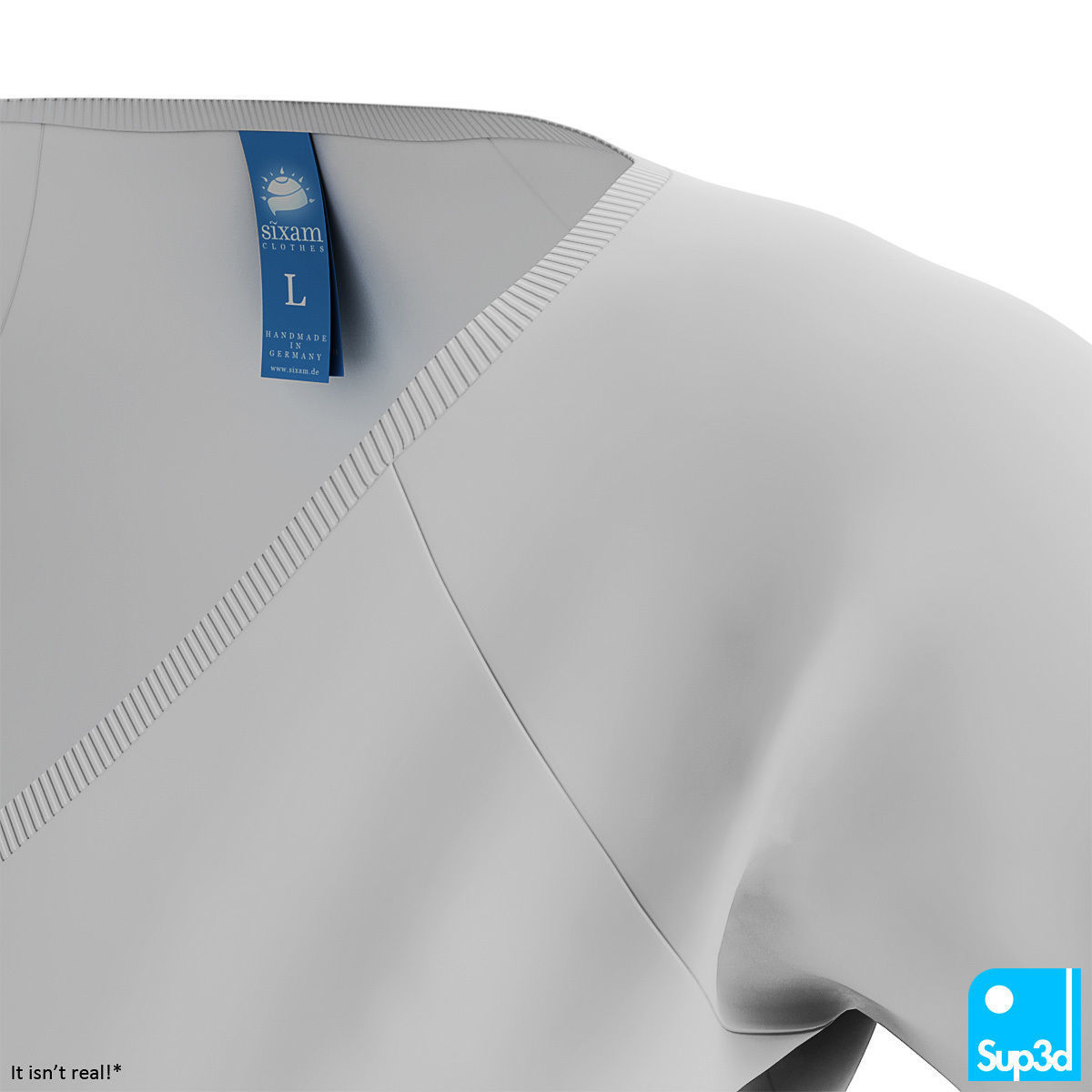 Women V-Neck Shirt 3D model_4
