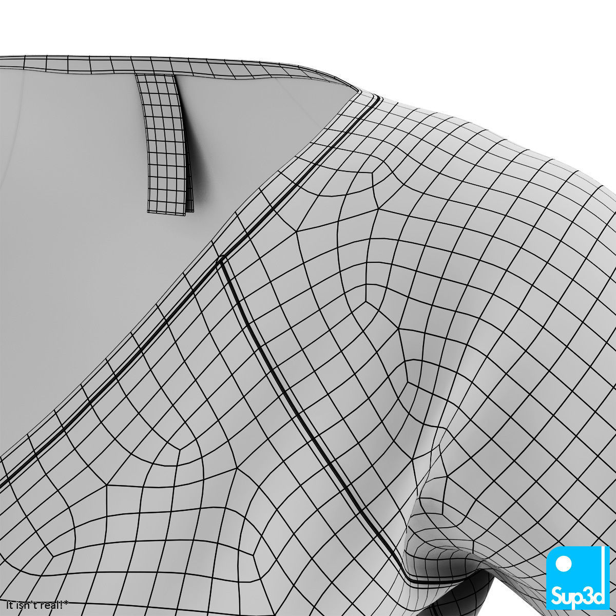Women V-Neck Shirt 3D model_11