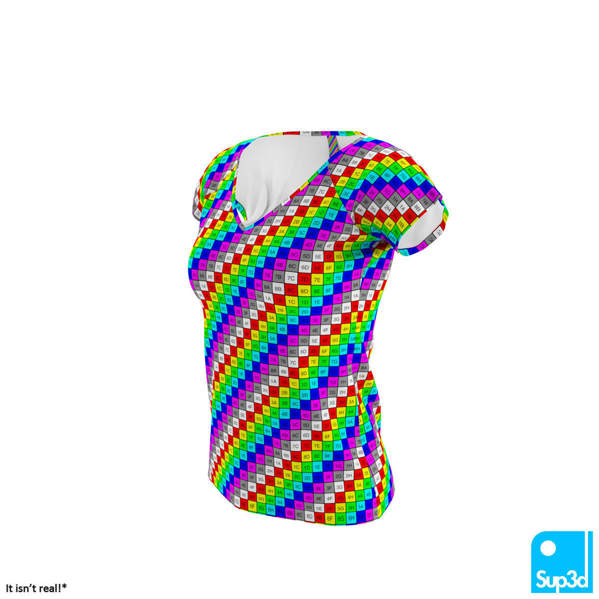 Women V-Neck Shirt 3D model_6