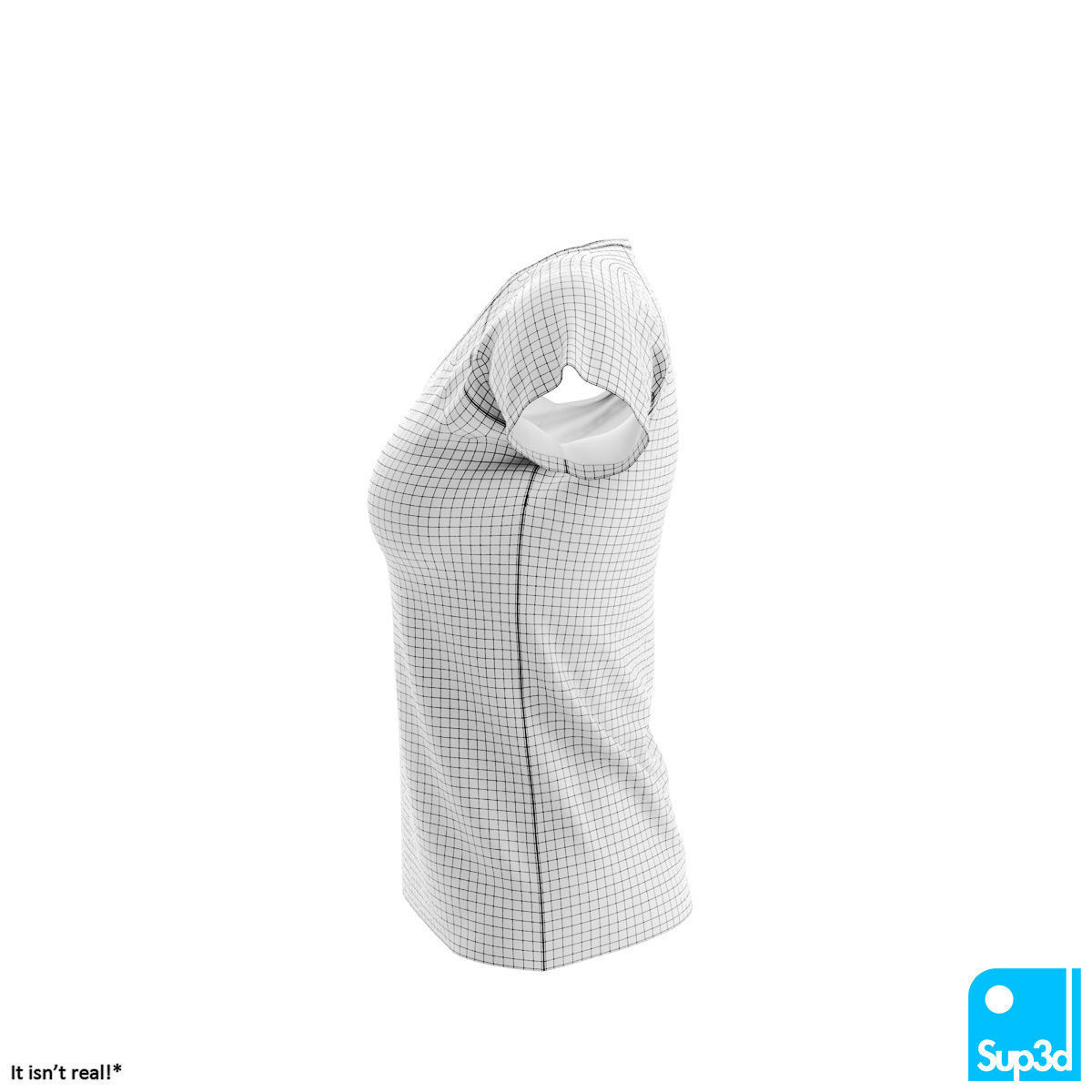 Women V-Neck Shirt 3D model_9